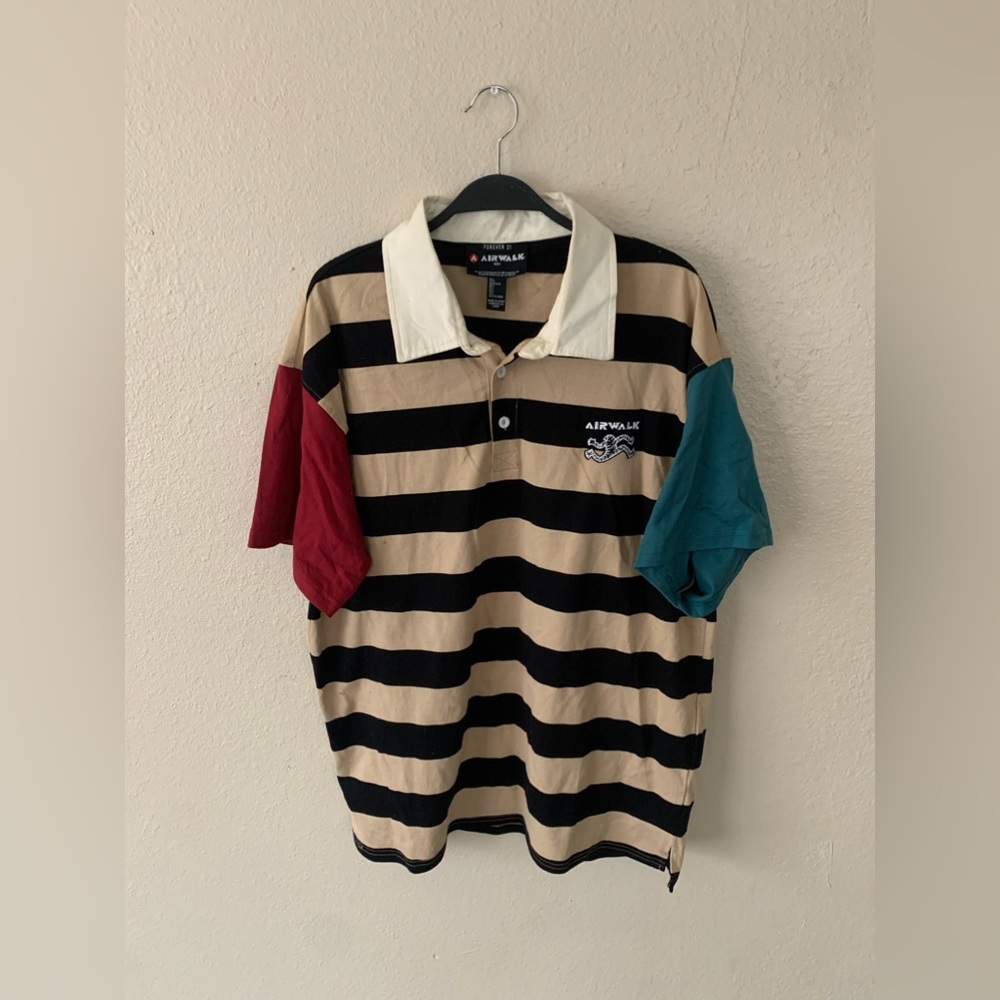 Black and Tan, Men’s, Polo, with color blocked sleeves
